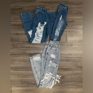 3 Pack Fashion Nova Women’s Distressed Jeans
